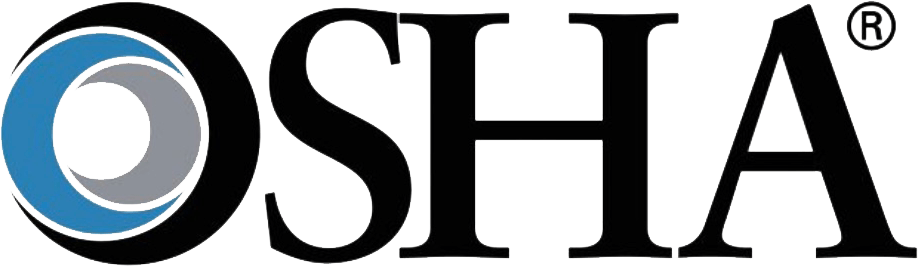 OSHA logo featuring the acronym "OSHA" in bold letters with a blue and gray circle, representing workplace safety and health standards.