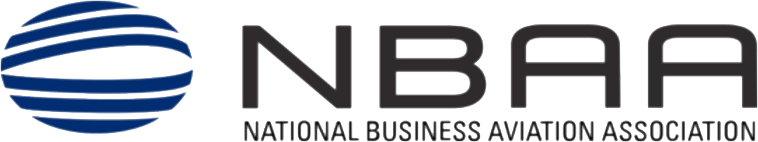 Logo of the National Business Aviation Association (NBAA), featuring a stylized globe and the organization's full name. Represents business aviation advocacy.