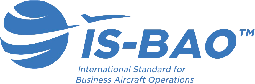 IS-BAO logo, representing the International Standard for Business Aircraft Operations, emphasizing safety and operational excellence in aviation.
